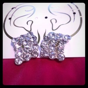 Silver rhinestone earrings